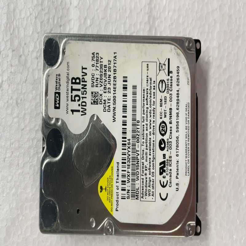 (询价)WD15NPVZ-00Z2TT0 全好盘一个，8个磁头的