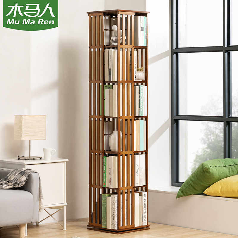 旋转书架落地儿童置物架书柜子简易宝宝绘本收纳简约家用学生多层