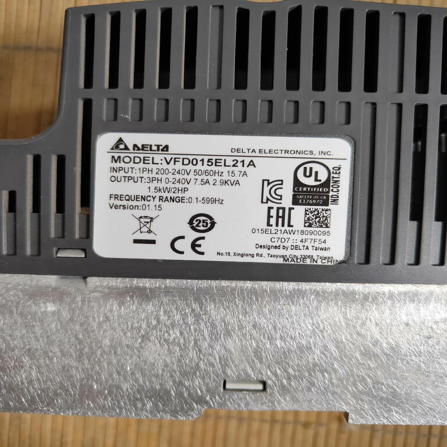 议~台达变频器1.5kw三相输入VFD015EL21A，二手包好