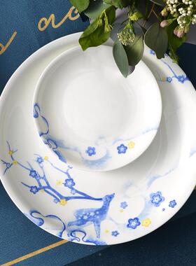 HG200516陶瓷 碗碟装家用骨 瓷餐具碗盘套装釉中彩礼 盒装套 格林