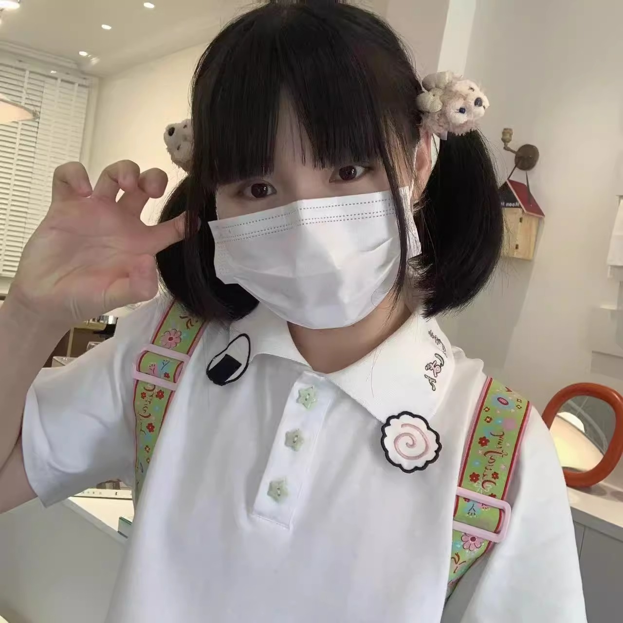 日系甜美polo短袖T恤女显瘦上衣