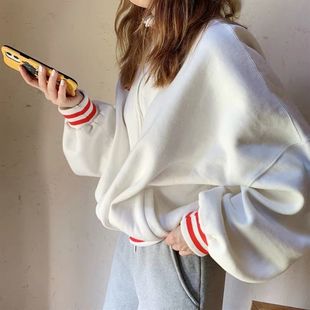 立领棒球服外套女秋冬季2025新款加绒加厚宽松小个子短款开衫卫衣