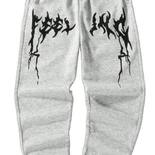 Regular Fit Letter Print Drawstring Waist Long Pants Casual