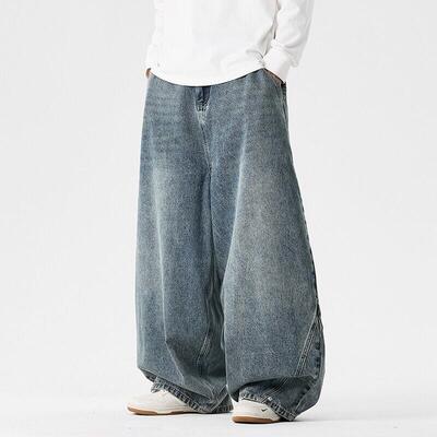 Plus Size Jeans Loose Casual Wide Leg Pants Menswear Fashion