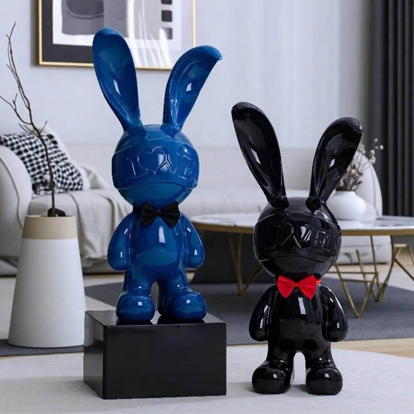 网奢红轻兔BRG子存钱罐摆软设客厅玄视关电柜旁落地大摆件家居装,家居饰品,落地摆件,淘宝优惠券,粉丝福利购,淘宝优惠卷