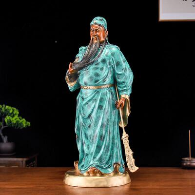 盛关公件纯黄铜关公像请财神关羽摆CT11902关凡二爷家用武客厅店