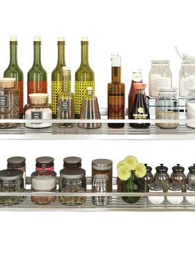 顶天立地厨架免打孔房置物架壁定制挂调味品调料架沥水DTLD-001碟