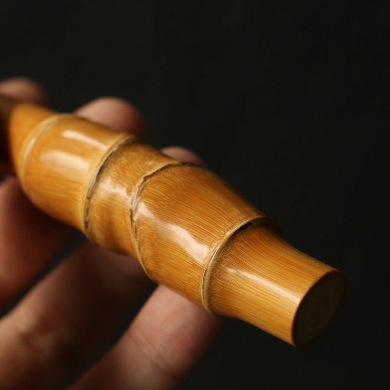 一物一拍精品纯手工精磨天然多节实心竹手把件竹雕竹制把玩小竹根