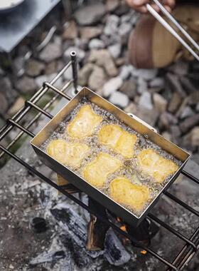 DO-21\/D曼牛柯排煎盘套户外煎羊排煮面露营餐具304不锈钢装加热