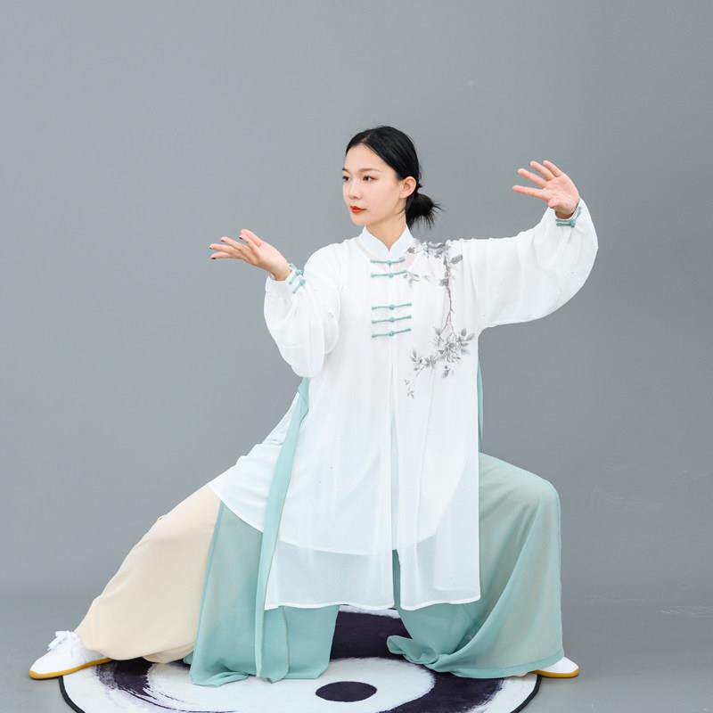 马雷太极新太极服传YFF统表演极服武术中式春蕾太太极服国墨画