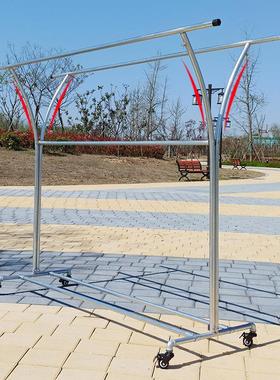 镀锌户管晾衣架落地阳台晾衣杆外室钢外双杆防风管水晒被挂ZXJ-00