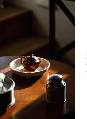 觅白开 片垫壶承折沿盘覆刻窑宋代工夫可茶VTK托 托壶养干泡台潮