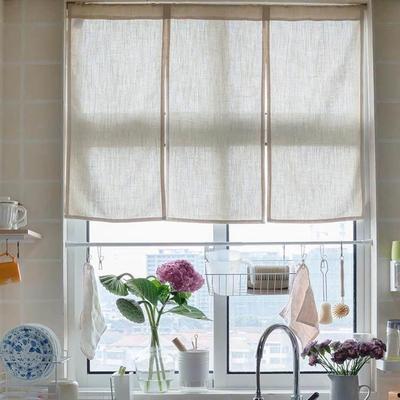 素棉麻橱CML2277柜帘布艺免门帘魔术贴隔断帘柜子置物架孔遮挡打