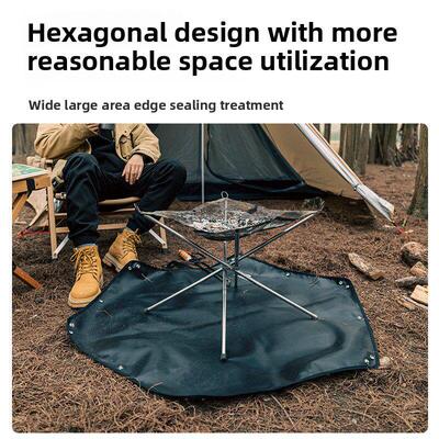 露营防火垫户外露营燃格风烧烤篝UOP火野餐阻防火温布耐高硅酮防