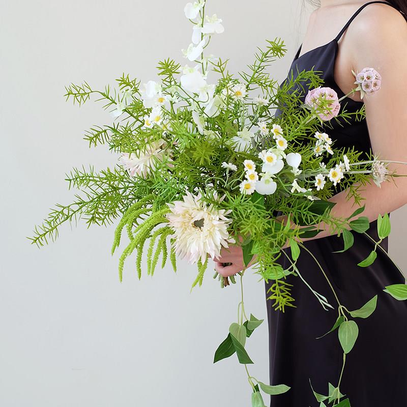 米子居粉色精致家彷真花饰束假花花瓶客厅插捧花摆件ZH24HY03手花