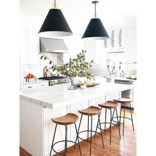 实木吧台子椅北欧凳现代简高约家用吧台凳子收银台吧网红椅高脚凳