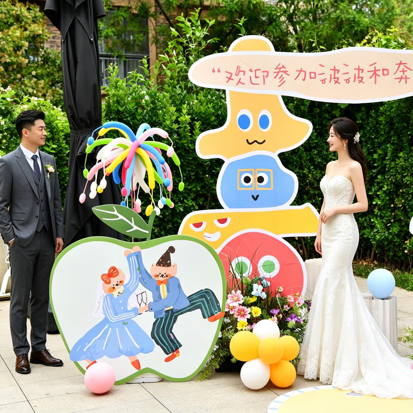 结婚现场kt板制店ZED礼定迎宾牌婚酒纱婚拍照留影区布置装饰背景