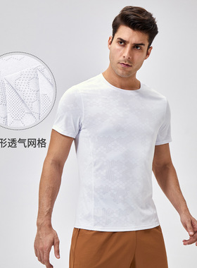 健身短袖男夏透气运动跑步T恤修身圆领户外训练速干衣短袖41229