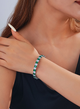 欧美奢华满钻锆石女士开口手镯轻奢小众设计感手饰品彩色手环