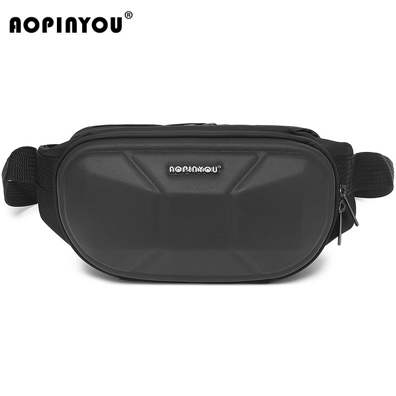 青少年时尚百搭单肩高奢斜挎小包新款潮牌小众设计感硬壳男士胸包