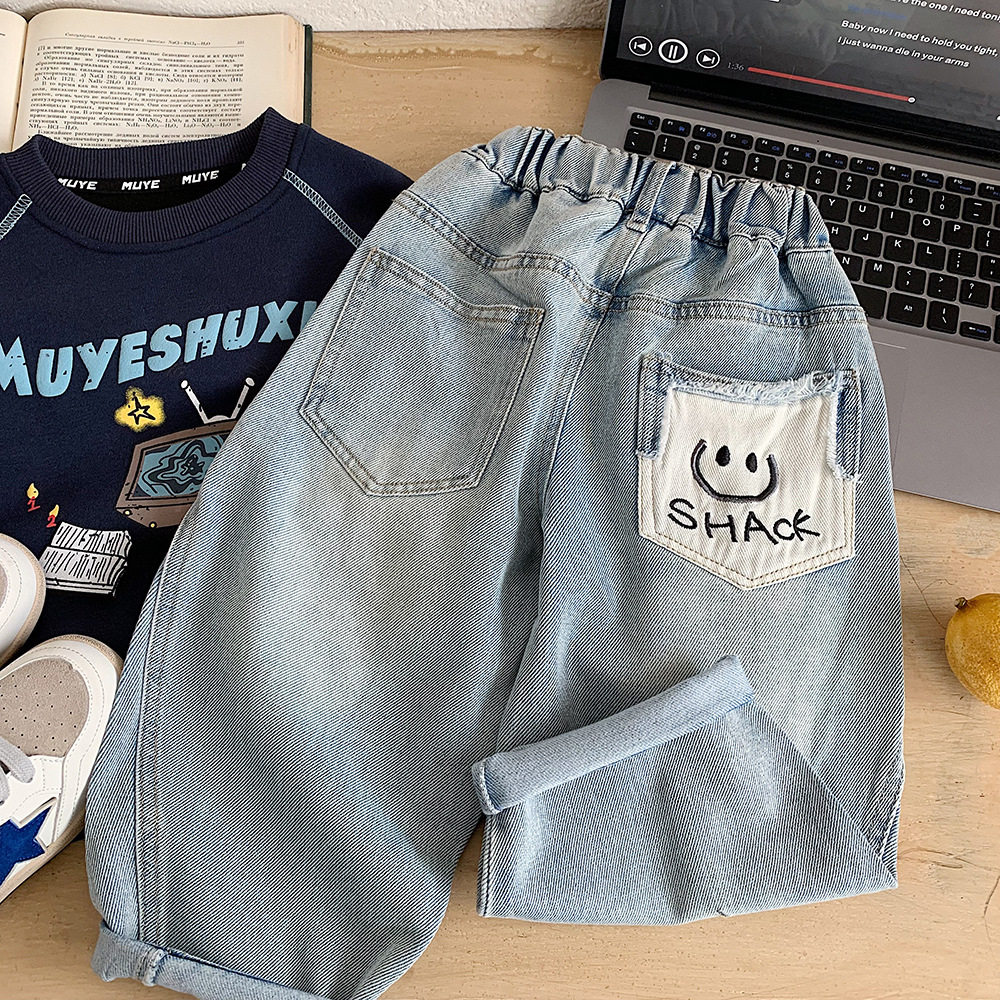 春季儿童牛仔裤童装男童韩版百搭休闲裤宝宝宽松长裤