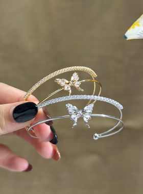 2026新款轻奢蝴蝶设计感开口手镯小众百搭手环轻奢高级感手饰