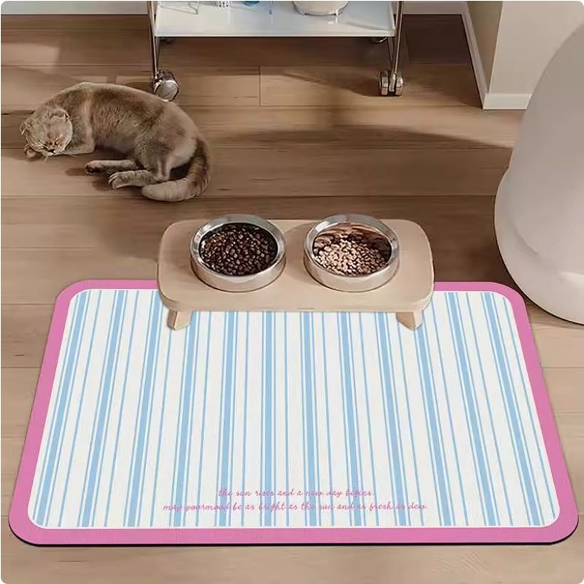 宠物防水餐垫可爱线条清新小狗猫咪吃饭碗垫耐脏防滑易清洗皮革垫,居家布艺,地毯,淘宝优惠券,粉丝福利购,淘宝优惠卷