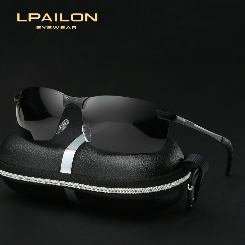 新款太阳镜男驾驶骑行偏光墨镜户外开车时尚潮流镜无框架眼镜3043