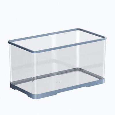 家用新glyg-1鱼景缸水族箱桌面生塑态料透明款客厅造中小型懒人换