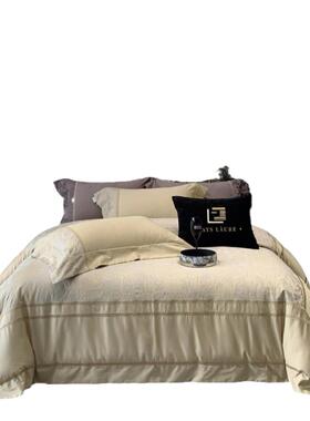 唯法式风20240104几何纹样织色提花四寝具床品高端匹马棉美长绒棉