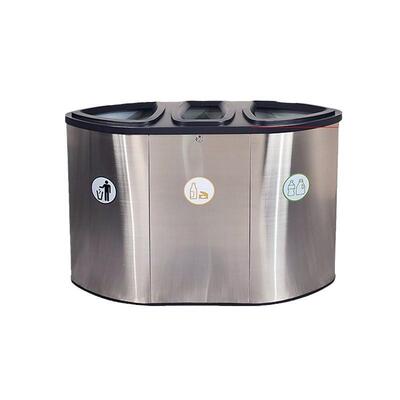 定出口国外制金机场不BX-A111大锈钢三分类属垃圾桶高档商用容量