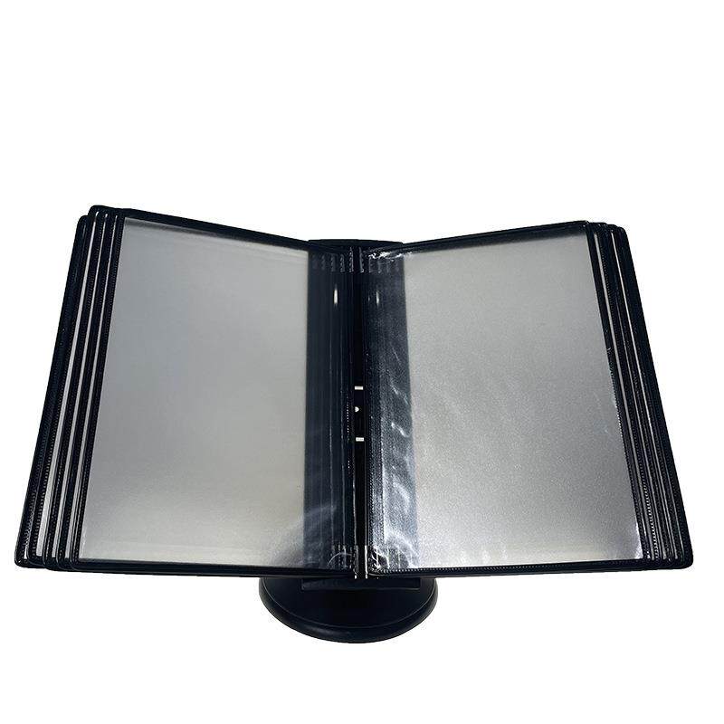 台式文件展示架A4翻页台式文件架台塑360°旋转文件夹桌面文件架