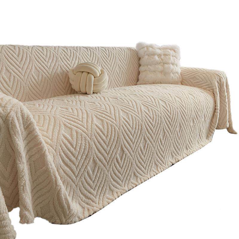 奶油风高级感加厚绒沙发全包YLSMRSFJ防滑耐毛脏防抓沙发盖布简约