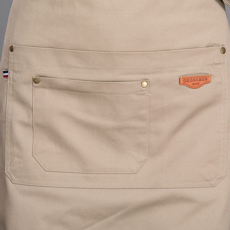 西餐厅服务员男女半身短款小围裙咖啡火锅店厨师半截工作围裙定制