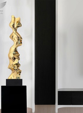 酒店大堂摆件现代大厅客厅玄关抽象电镀创意样板房落地雕塑工艺品