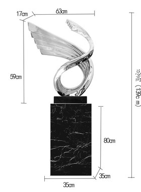 现代客厅玄关摆件抽象雕塑艺术品招财翅膀办公室创意家居软装饰品