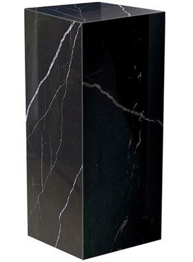 天然黑白根大理石底座摆件酒店商场销售中心工艺品雕塑台基座墩石