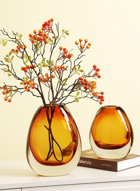 特厚玻璃水培花瓶花器客厅电视柜玄关餐桌样板房极简摆设