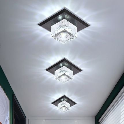 走廊灯过道灯水晶方形现代客厅嵌入式led 入户门厅玄关灯