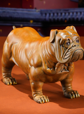 黄铜《斗牛犬》铜工艺礼品摆饰家居饰品客厅装饰品 生肖狗 礼品