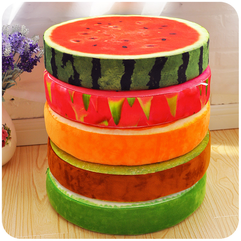 办公室加厚创意西瓜水果抱枕靠垫两用坐垫水果海棉坐垫时尚