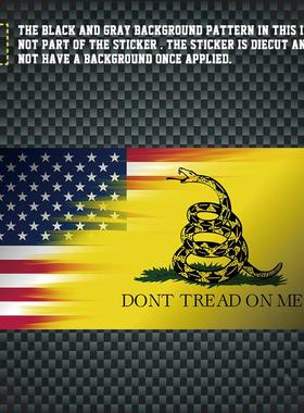 6.5*11.5 CM  黄蛇美国国旗车贴  DONT TREAD ON ME DECAL