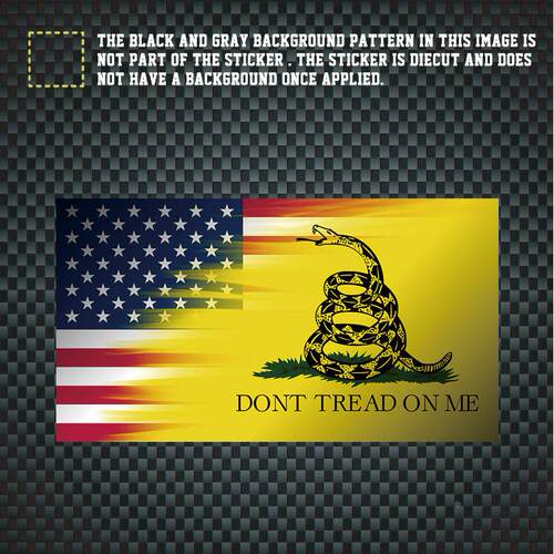 6.5*11.5 CM  黄蛇美国国旗车贴  DONT TREAD ON ME DECAL