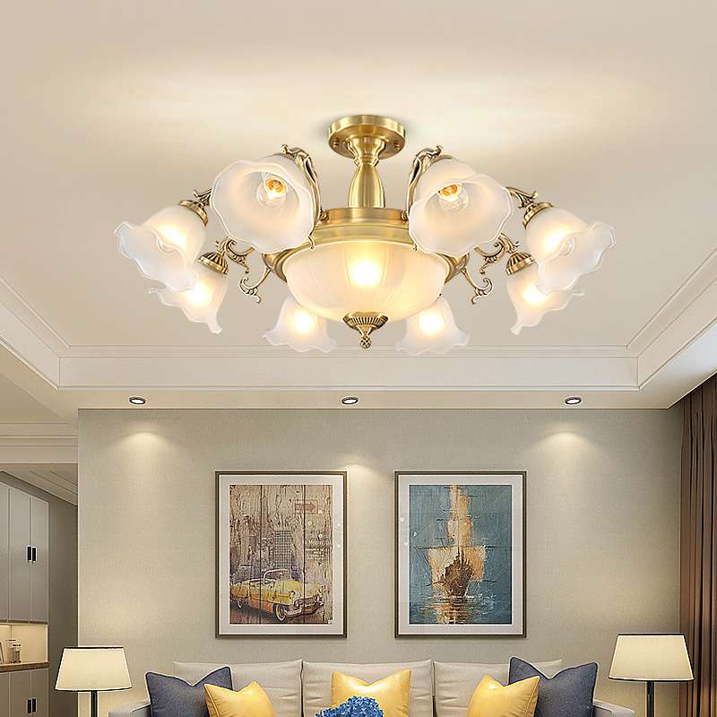 全铜欧式吸顶吊灯客厅灯简欧温馨浪漫主卧室灯吸顶灯大气美式灯具