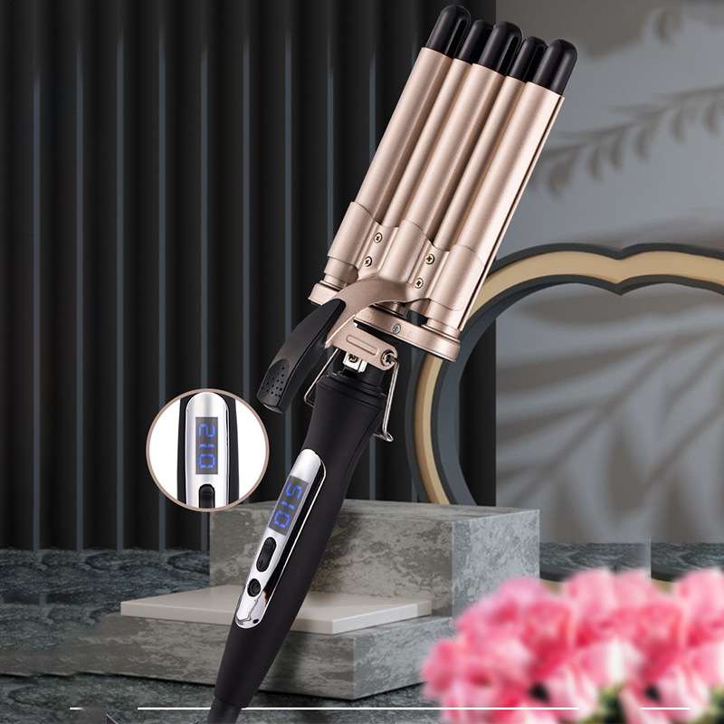 热销五管电卷发器水波纹夹板 蛋卷头波浪烫发器蛋卷羊毛卷电卷棒