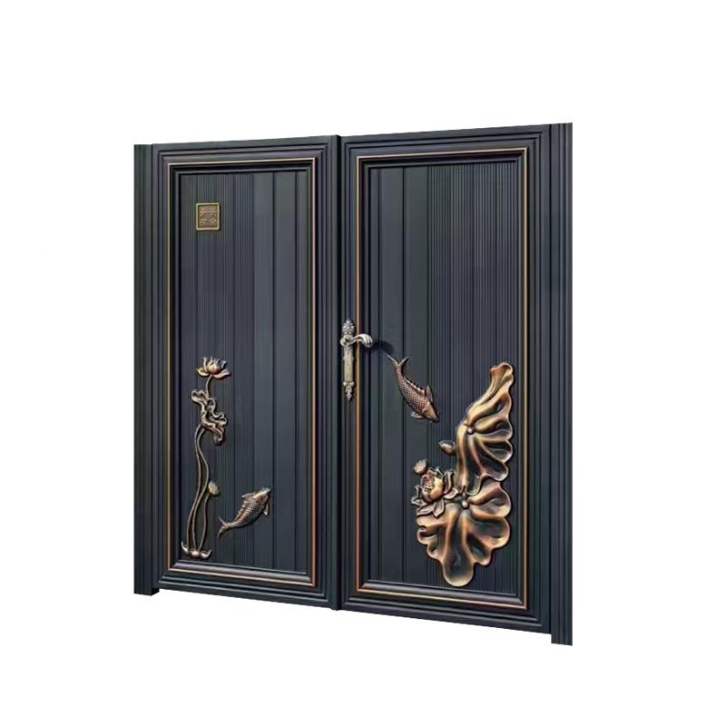 新中铝艺门别墅庭院小区拉门推大农村式自建房大门铝合金庭院门