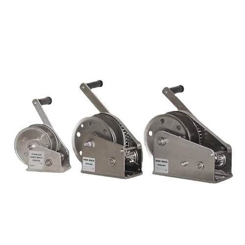 304不锈钢手摇绞盘自刹车手动绞车手摇卷扬机牵引机1200磅小吊机