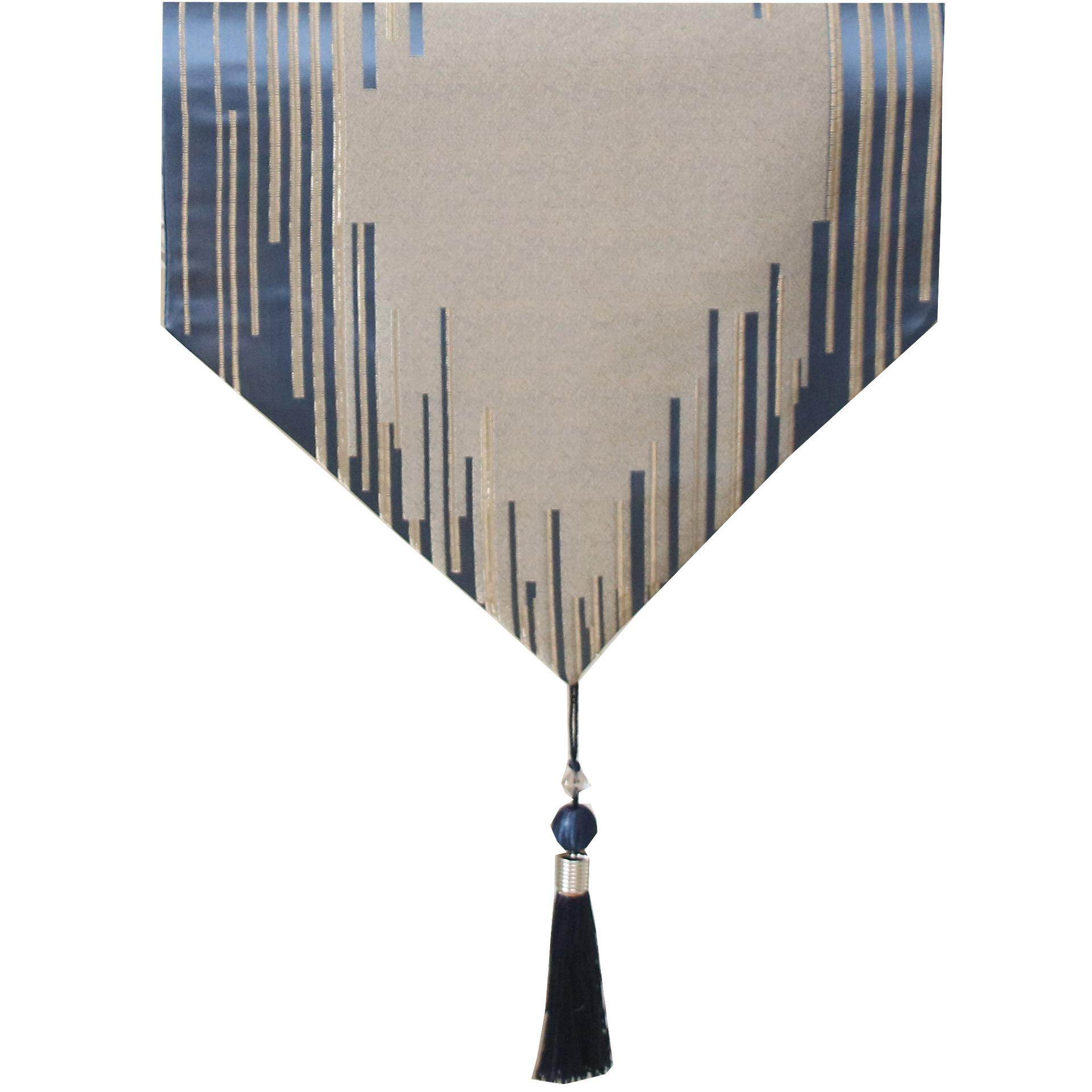 轻奢简约高精密琴键条纹桌旗茶几鞋柜盖布酒店样板房床旗装饰