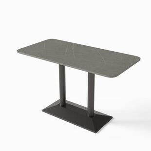 岩板餐桌商用轻奢酒店餐厅桌椅组合食堂咖啡厅奶茶小吃快餐店桌子