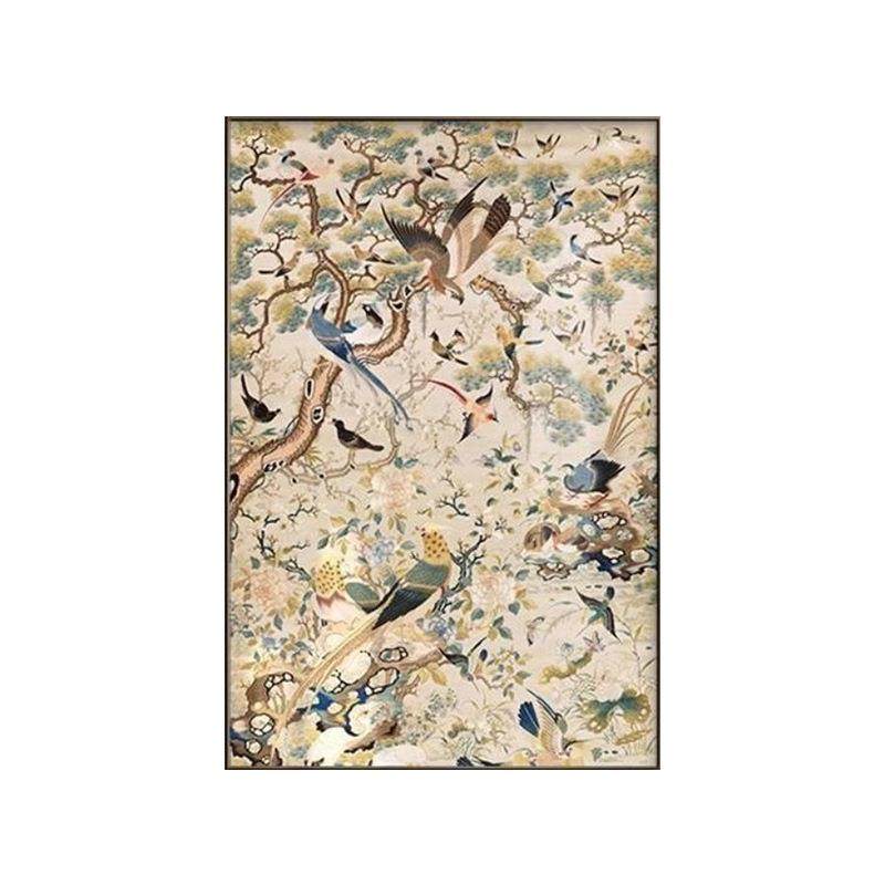 花鸟祥和图复法式中古风客装饰厅画古艺术发花鸟祥和沙背景墙壁画,家居饰品,现代装饰画,淘宝优惠券,粉丝福利购,淘宝优惠卷